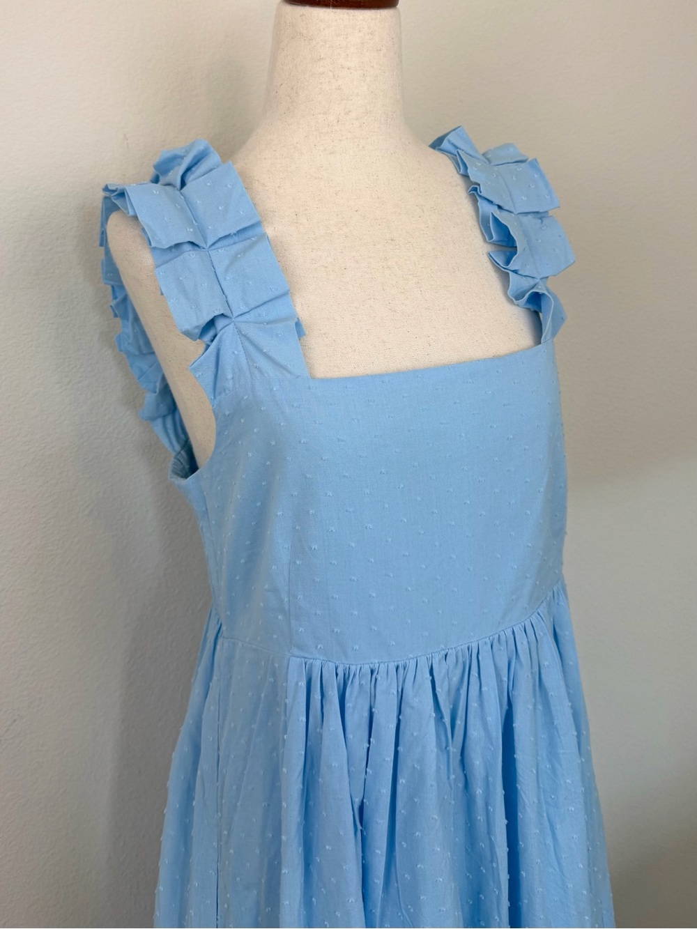 LAKE Lolly Cotton Midi Dress in Morning Blue Size Medium - Picture 7 of 14